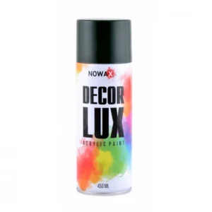 Aерозольна фарба NOWAX Decor Lux чорна глянцева 450мл