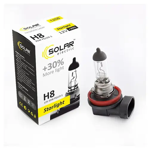 Галогенова лампа SOLAR Starlight+30% H8 1 шт