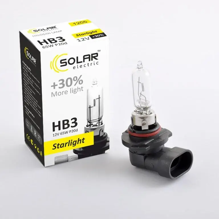 Галогенна лампа Solar HB3 +30% 12v/65w